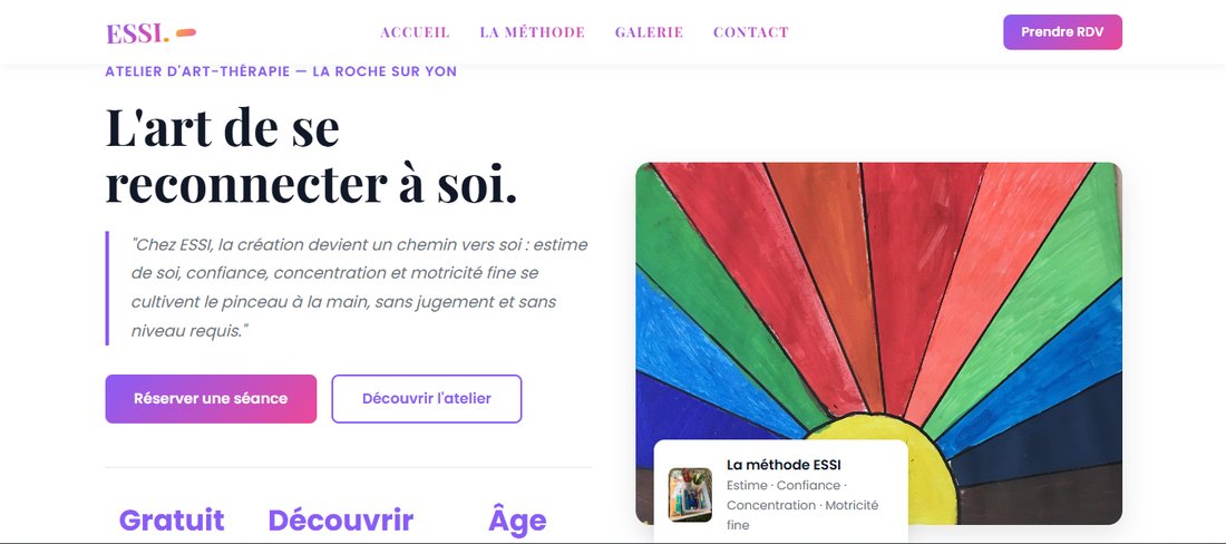 Page d’accueil du site Atelier d’Art-Thérapie ESSI